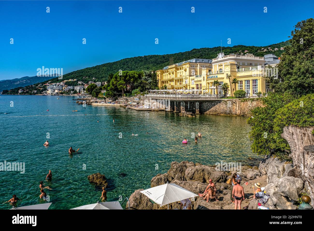 Republika Hrvatska, Croazia, Istrie, Abbazia, Opatija. L'albergo Quarnero (Kvarner) Banque D'Images