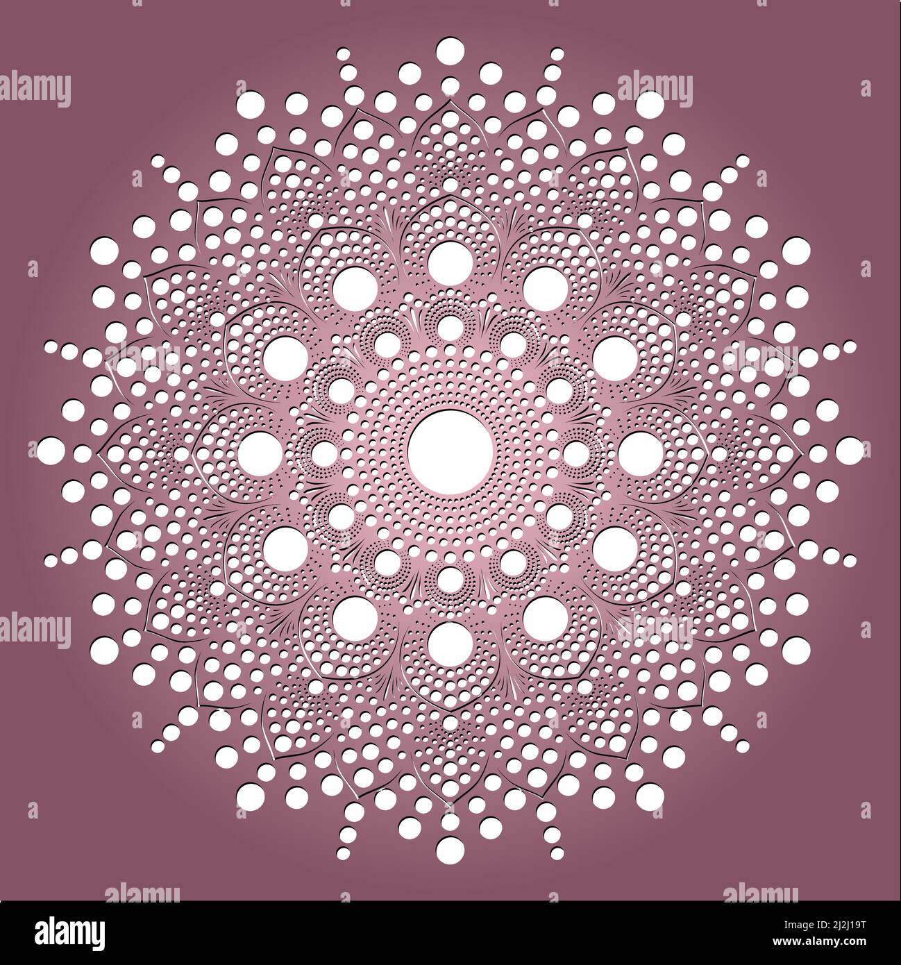 Motif à pois décoratif, élément de conception. Peut être utilisé pour les cartes, les invitations, les bannières, les affiches, les dessins imprimés. Mandala. Illustration de Vecteur