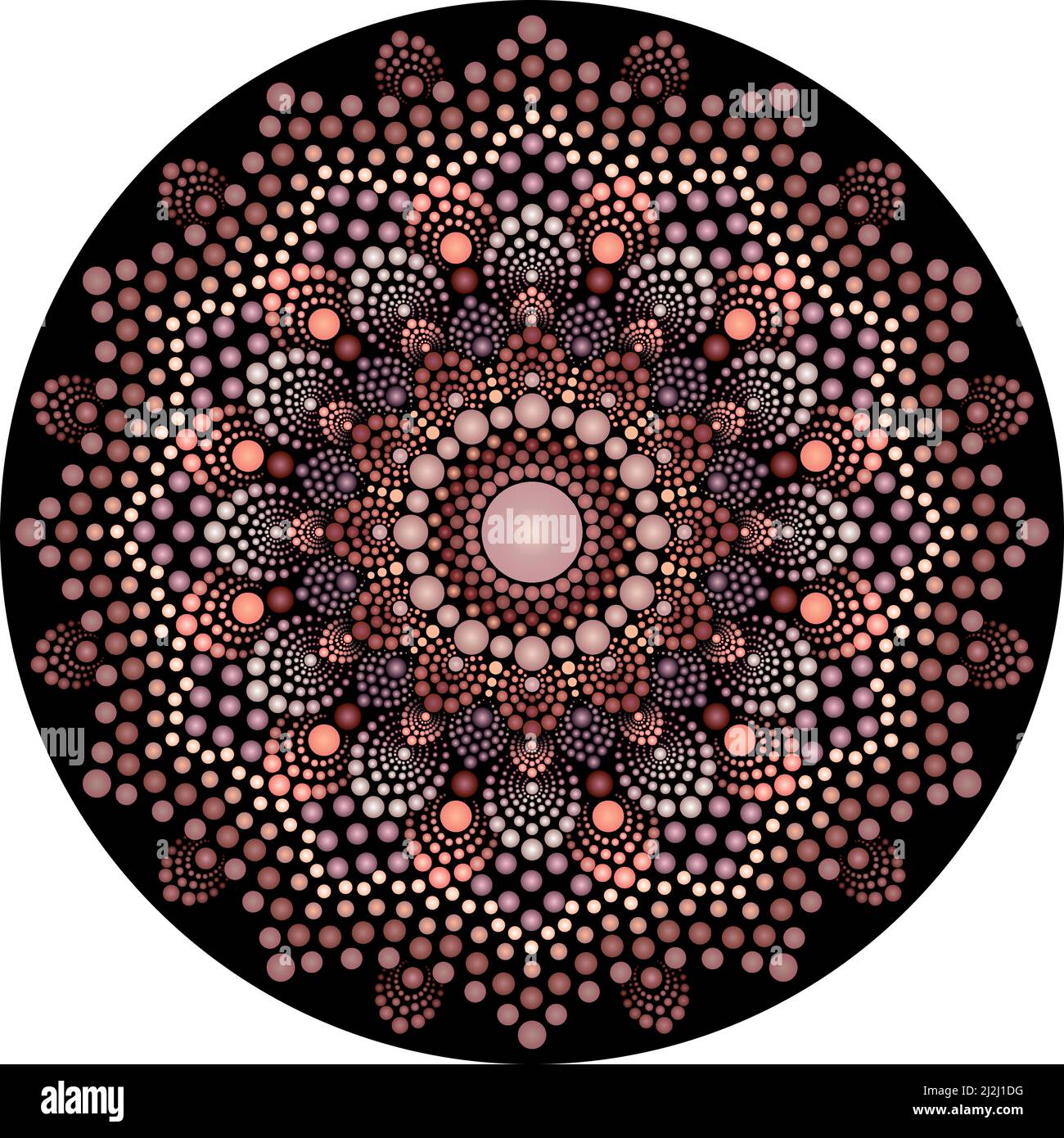 Peinture de point à point. Motif abstrait de mandala en style de peinture à pois. Peinture à pois de style aborigène Illustration de Vecteur