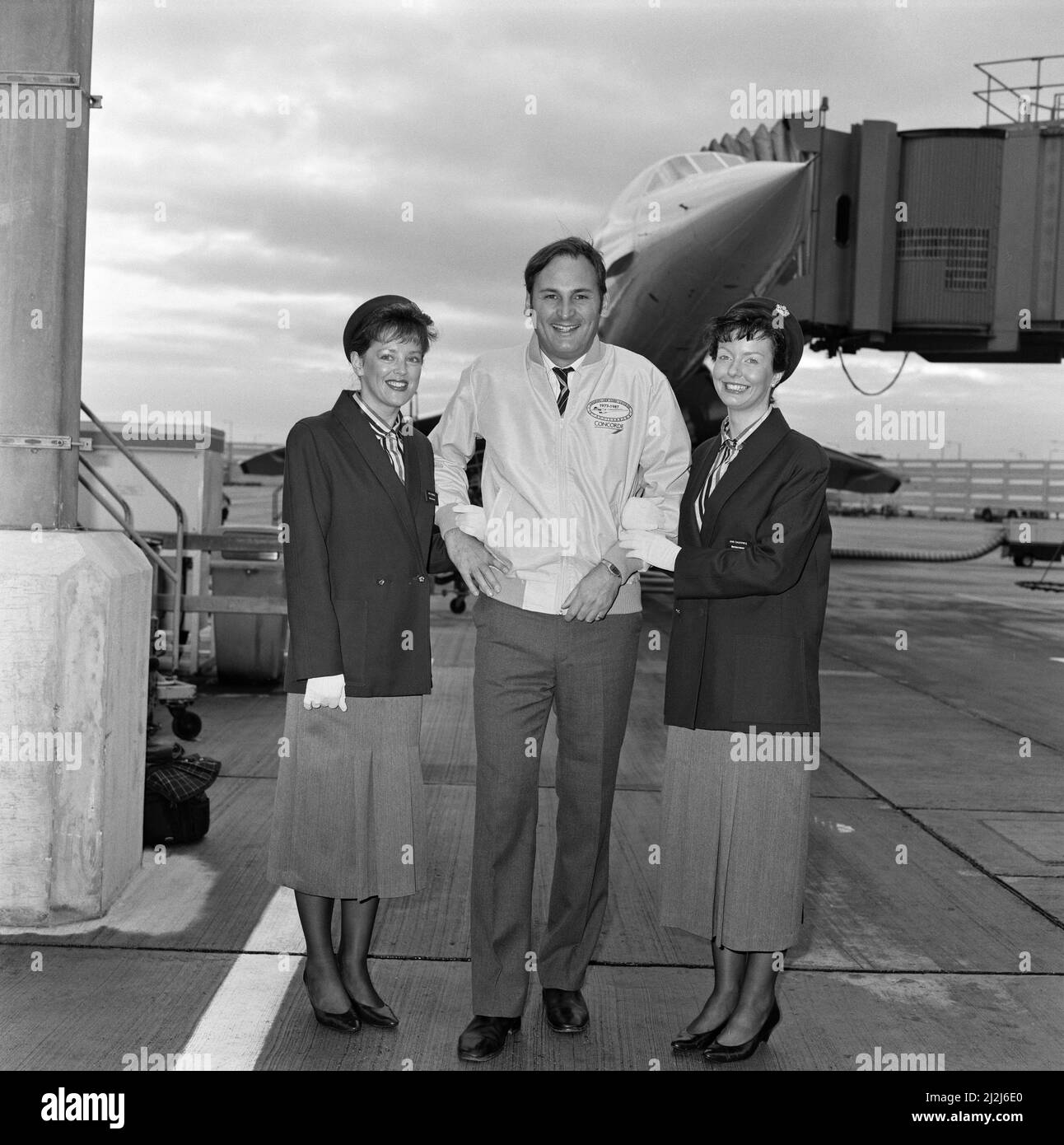 Concorde 10th anniversaire de Londres à New York. Aéroport de Londres. 22nd novembre 1987. Banque D'Images