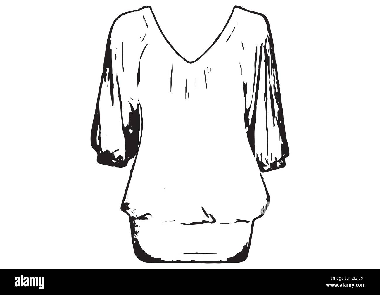T-shirts populaires pour femmes vêtements décontractés robe illustration dans l'art vectoriel femmes vêtements mode Illustration de Vecteur