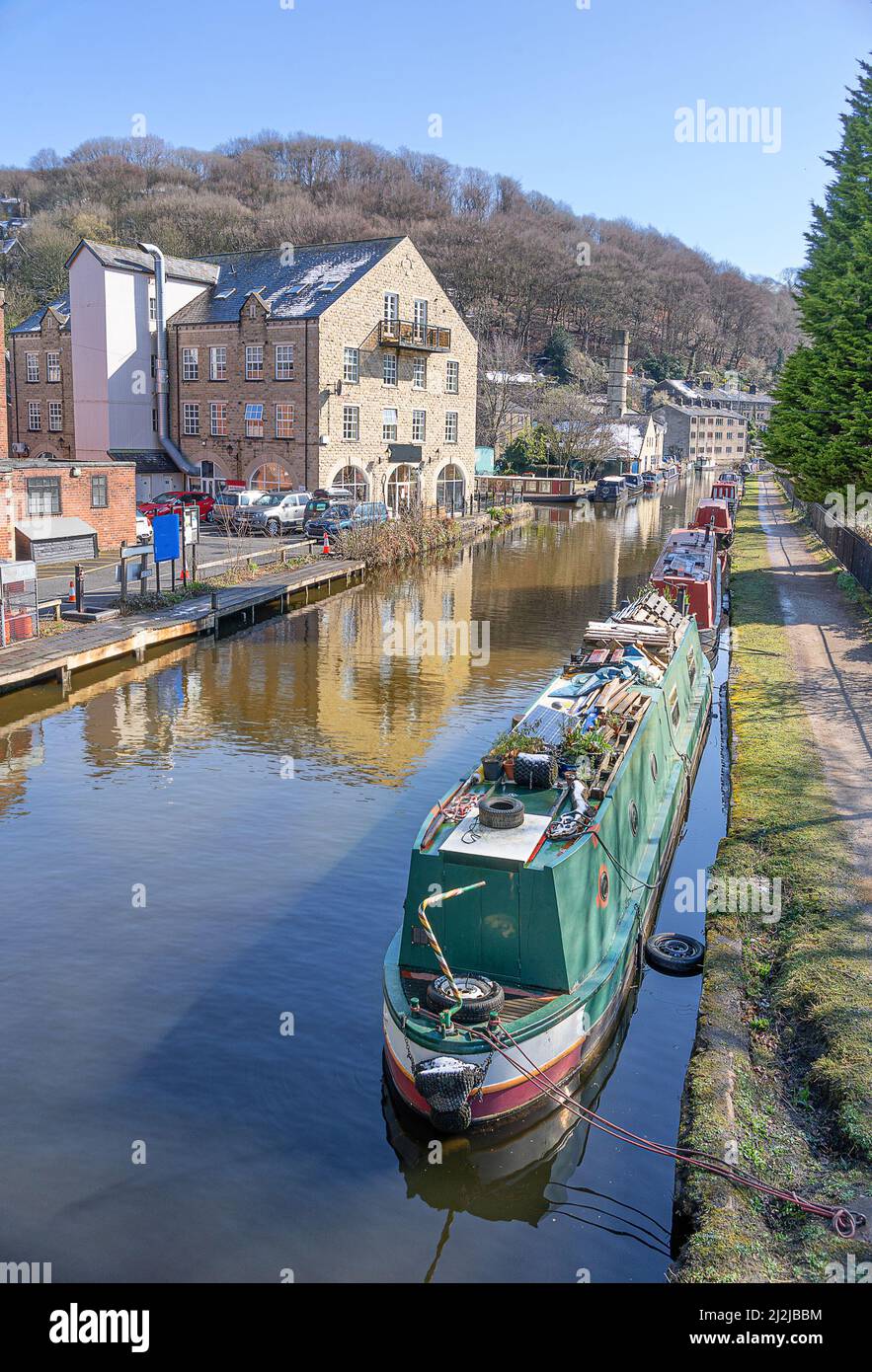 Le canal de Rochdale à Hebden Bridge Banque D'Images Le canal de Rochdale à Hebden Bridge Banque D'Images