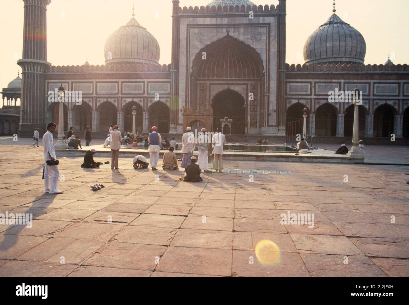 Inde. Delhi. Mosquée JAMA Masjid. Banque D'Images