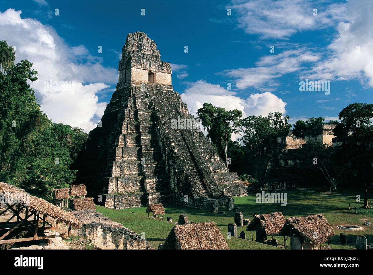 Le Temple de la Gran Jaguar ou Temple 1, Parc national de Tikal, Guatemala, Amérique centrale. © Kraig Lieb Banque D'Images