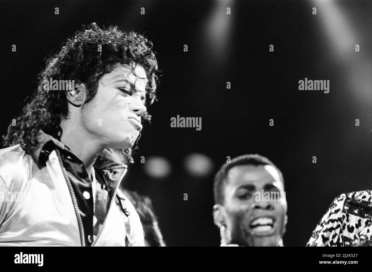 Michael Jackson, Bad Tour 1988, concert à l'hippodrome d'Aintree, Aintree, Merseyside, Angleterre, 11th septembre 1988. Banque D'Images