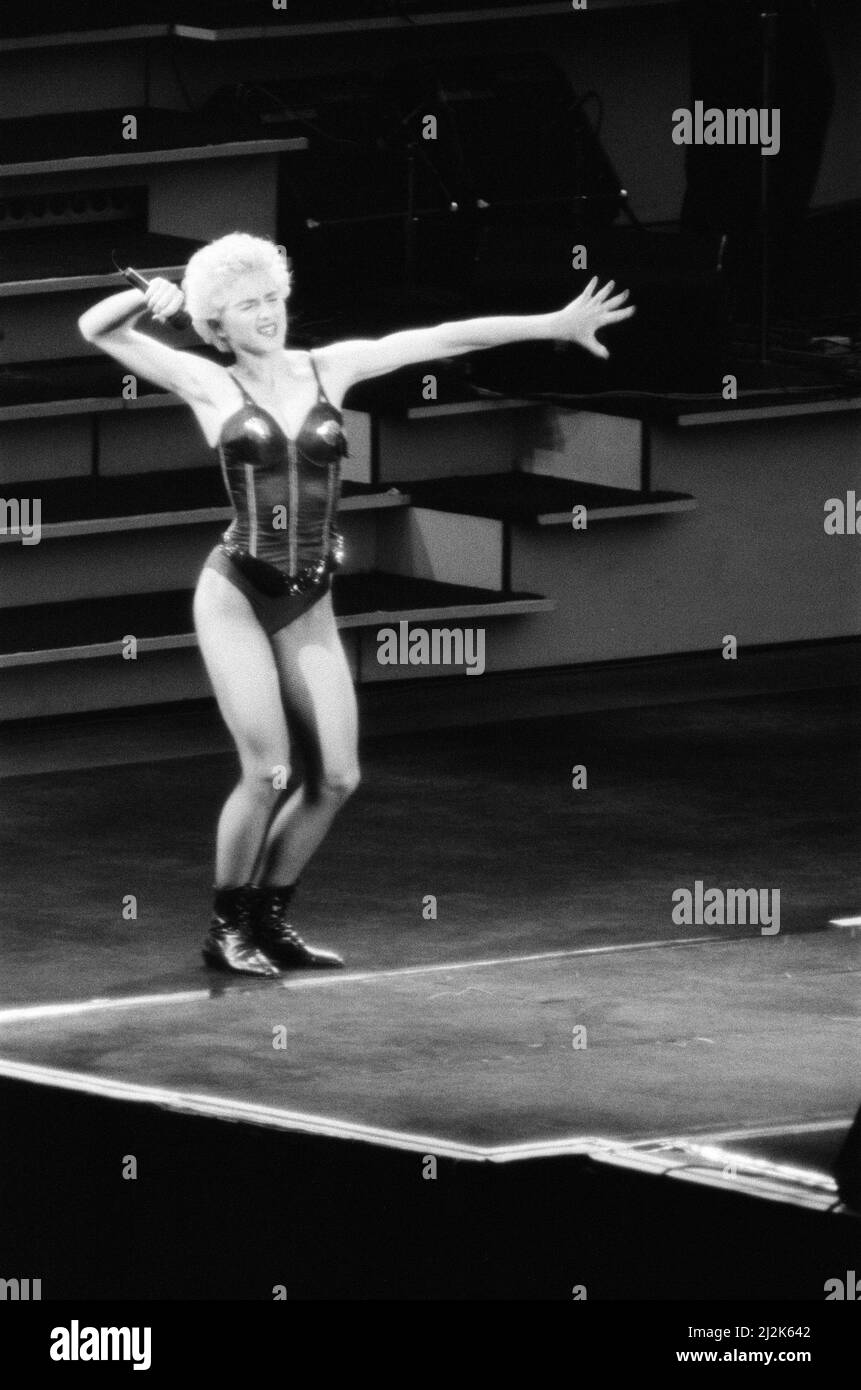 Madonna en concert. Who's that Girl World Tour, Wembley Stadium. 18th août 1987. Banque D'Images