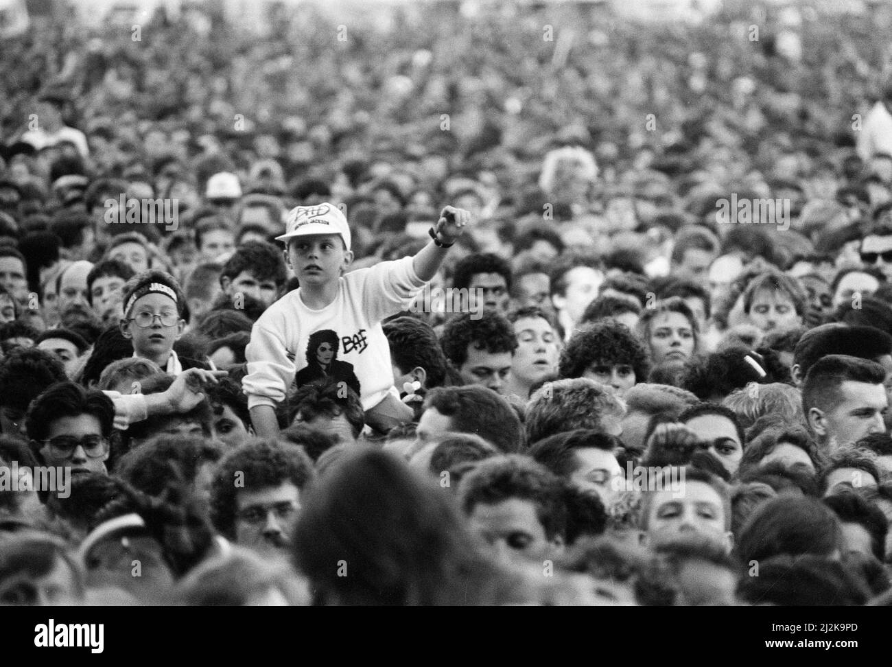 Michael Jackson, Bad Tour 1988, concert à l'hippodrome d'Aintree, Aintree, Merseyside, Angleterre, 11th septembre 1988. Banque D'Images