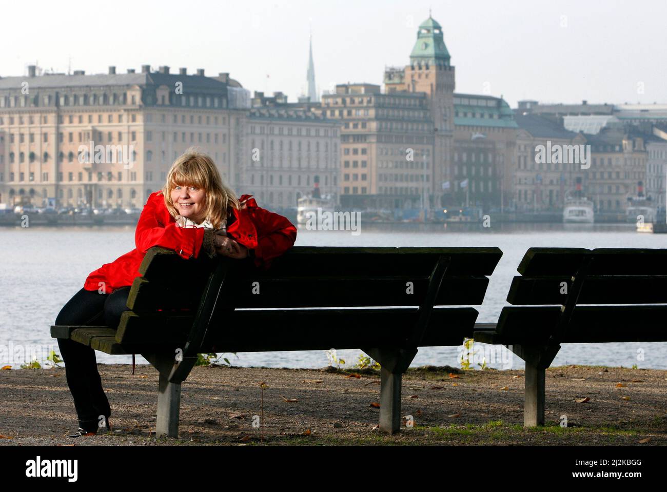 Portrait de l'actrice Inger Nilsson qui a joué Pippi d'Astrid Lindgren. Photographié à Djurgården à Stockholm. Banque D'Images