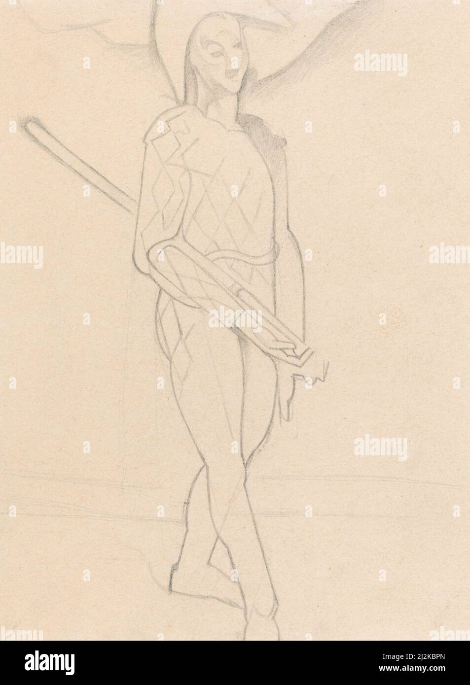 Art / dessin de Juan gris - Harlequin (1916). Banque D'Images