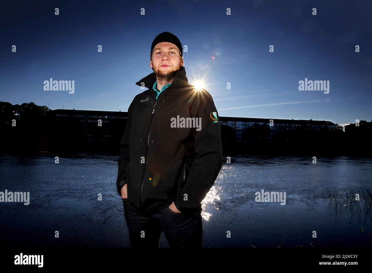 Jonas Junland, joueur de hockey, Färjestad BK. Banque D'Images