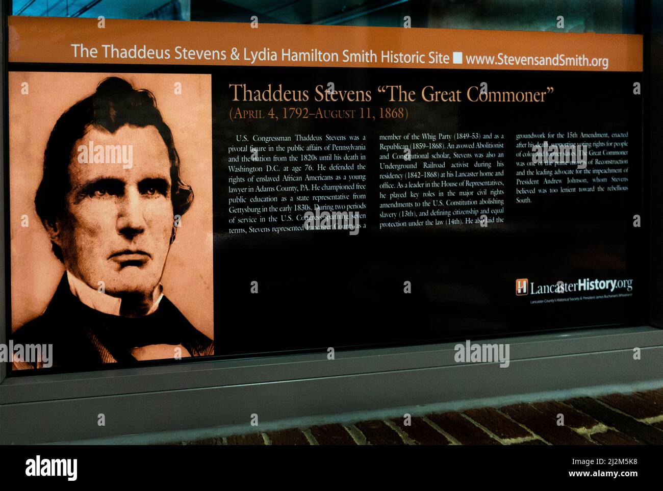 Site historique de Thaddeus Stevens et Lydia Hamilton Smith, Lancaster, PA Banque D'Images