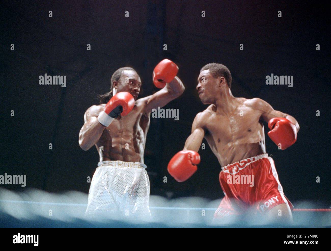 Michael Watson v Nigel Benn Mai 1989Boxing Super poids moyen Banque D'Images