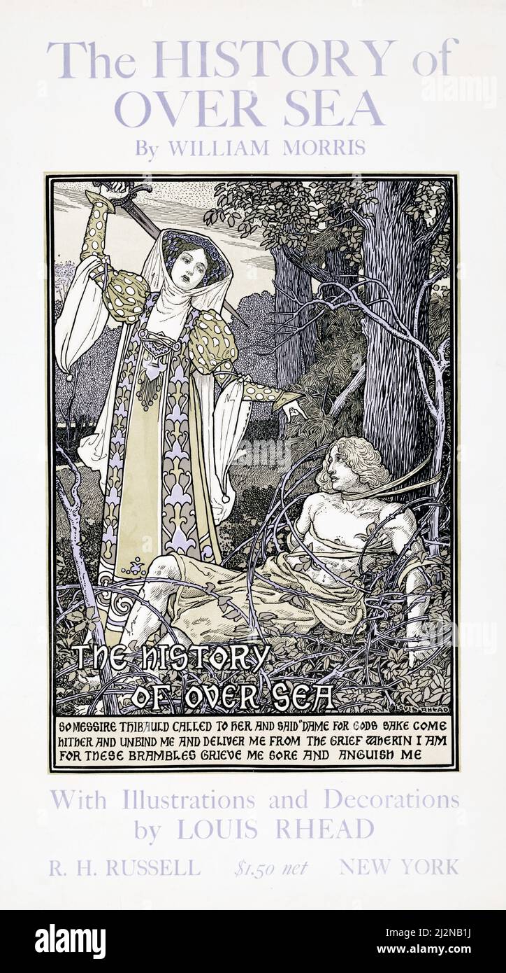 Art Louis Rhead - affiche Art nouveau - l'histoire de l'océan par William Morris (1894). Banque D'Images