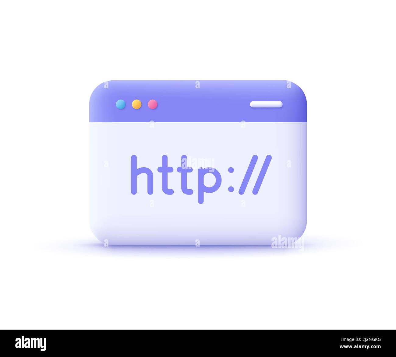 Concept de protocole de transfert hypertexte, page Web de données HTTP. Navigateur Web, protocole de communication Internet. 3d icône de vecteur. Style de dessin animé minimaliste. Illustration de Vecteur