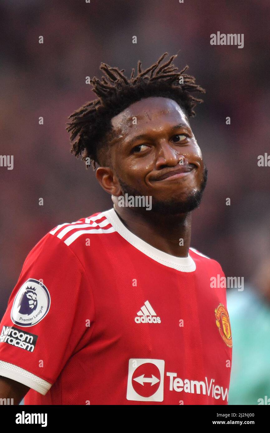 Fred de Manchester United lors du match de la Premier League à Old Trafford, dans le Grand Manchester, au Royaume-Uni. Date de la photo: Samedi 2 avril 2022. Le crédit photo devrait se lire: Anthony Devlin Banque D'Images