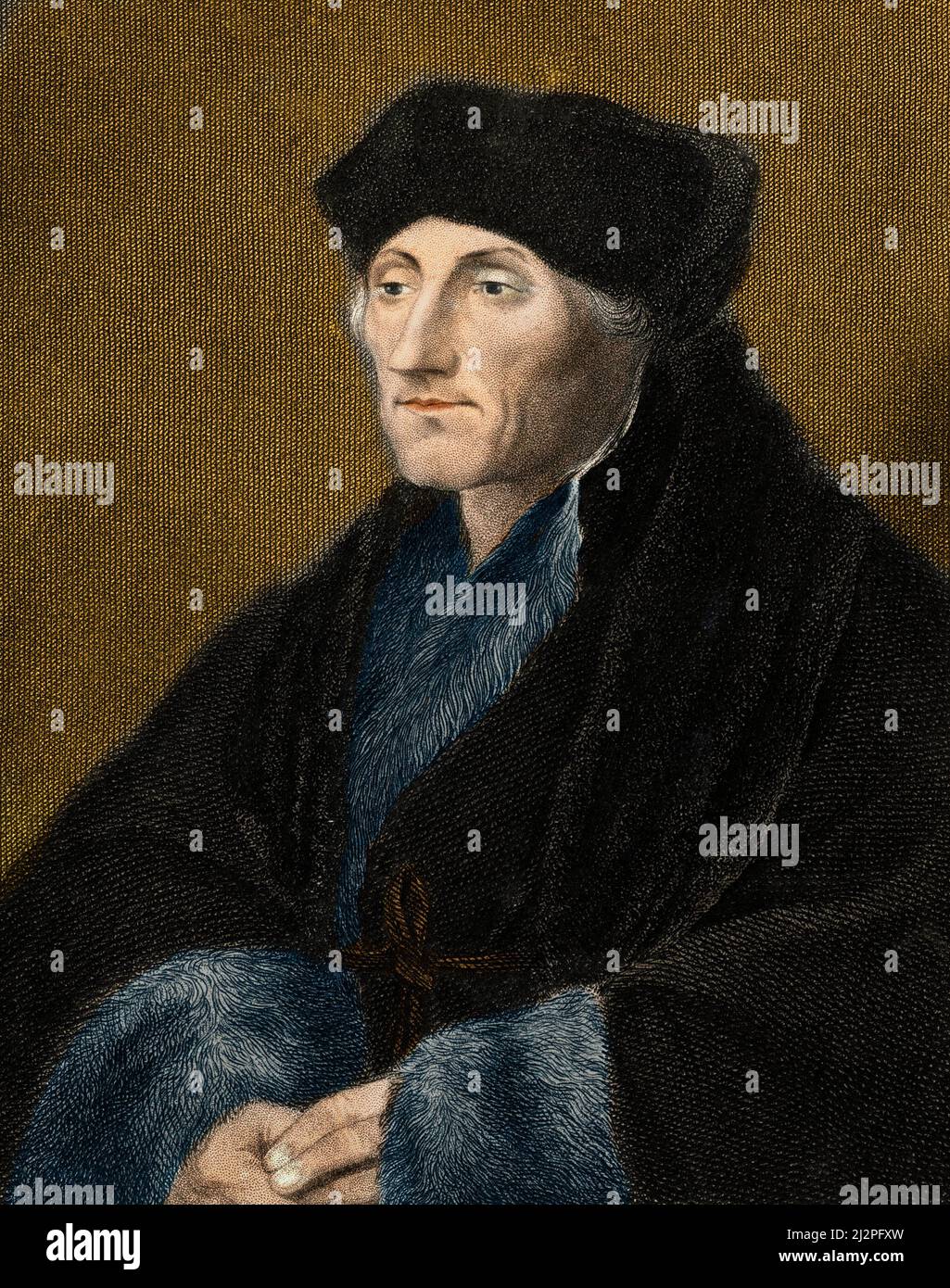 Portrait de Erasme de Rotterdam (Desiderius Erasmus Roterdamus, 1468-1536 ) Banque D'Images