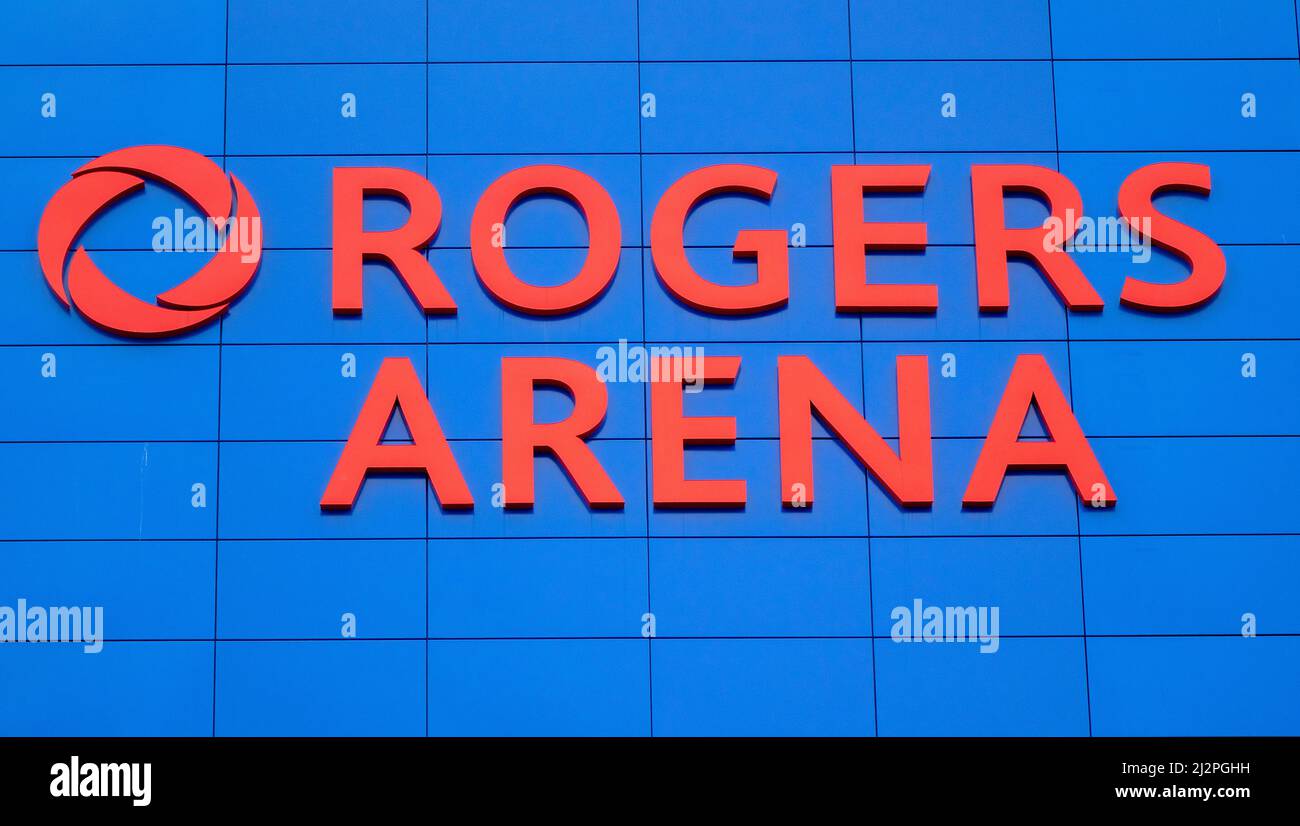 Rogers Arena Vancouver domicile de l'équipe de hockey de la LNH des Canucks de Vancouver Sign Banque D'Images
