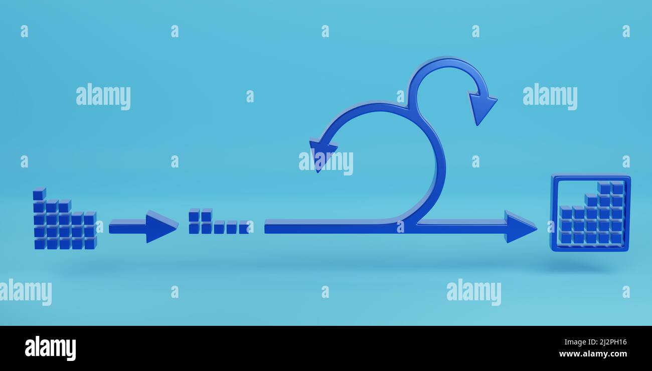 Processus de méthodologie de la mêlée en trois dimensions. 3d illustration Banque D'Images