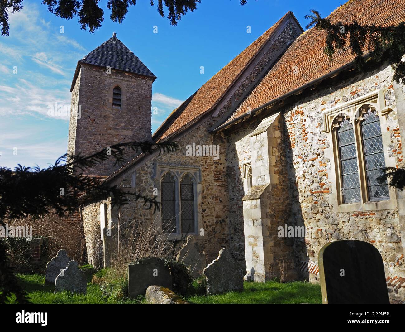 Église St Margaret d'Antioch, Lower Halstow, village sur la rivière Medway, nord du Kent, Angleterre, Royaume-Uni Banque D'Images