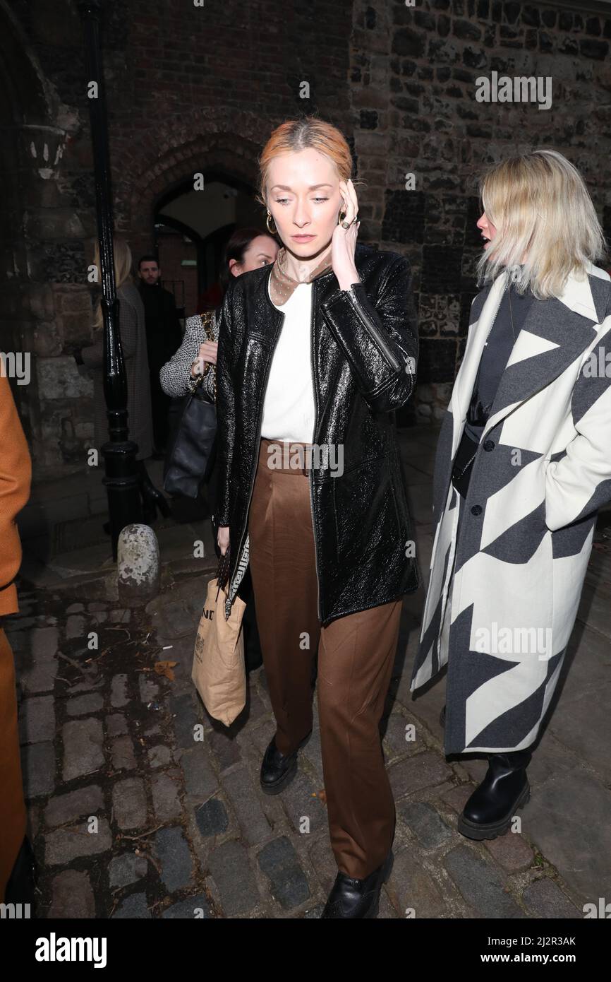 Portia Freeman vue à l'extérieur du spectacle Paul & Joe pendant la Fashion week de Londres Banque D'Images