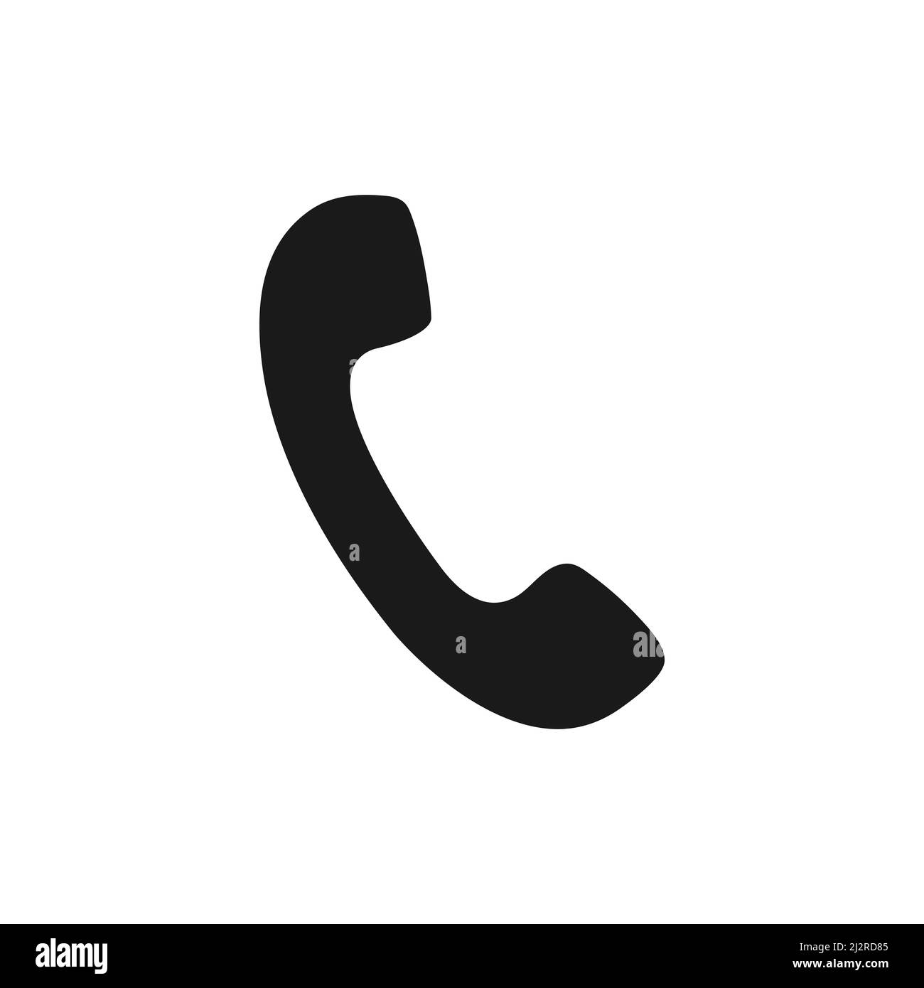 Icône d'appel téléphonique. Contour noir du combiné. Silhouette du téléphone. Illustration de Vecteur