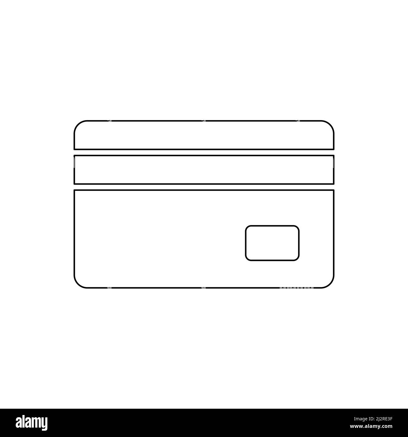 Icône de ligne de carte de crédit. Carte de contour de banque de dette. Vecteur isolé sur blanc. Illustration de Vecteur