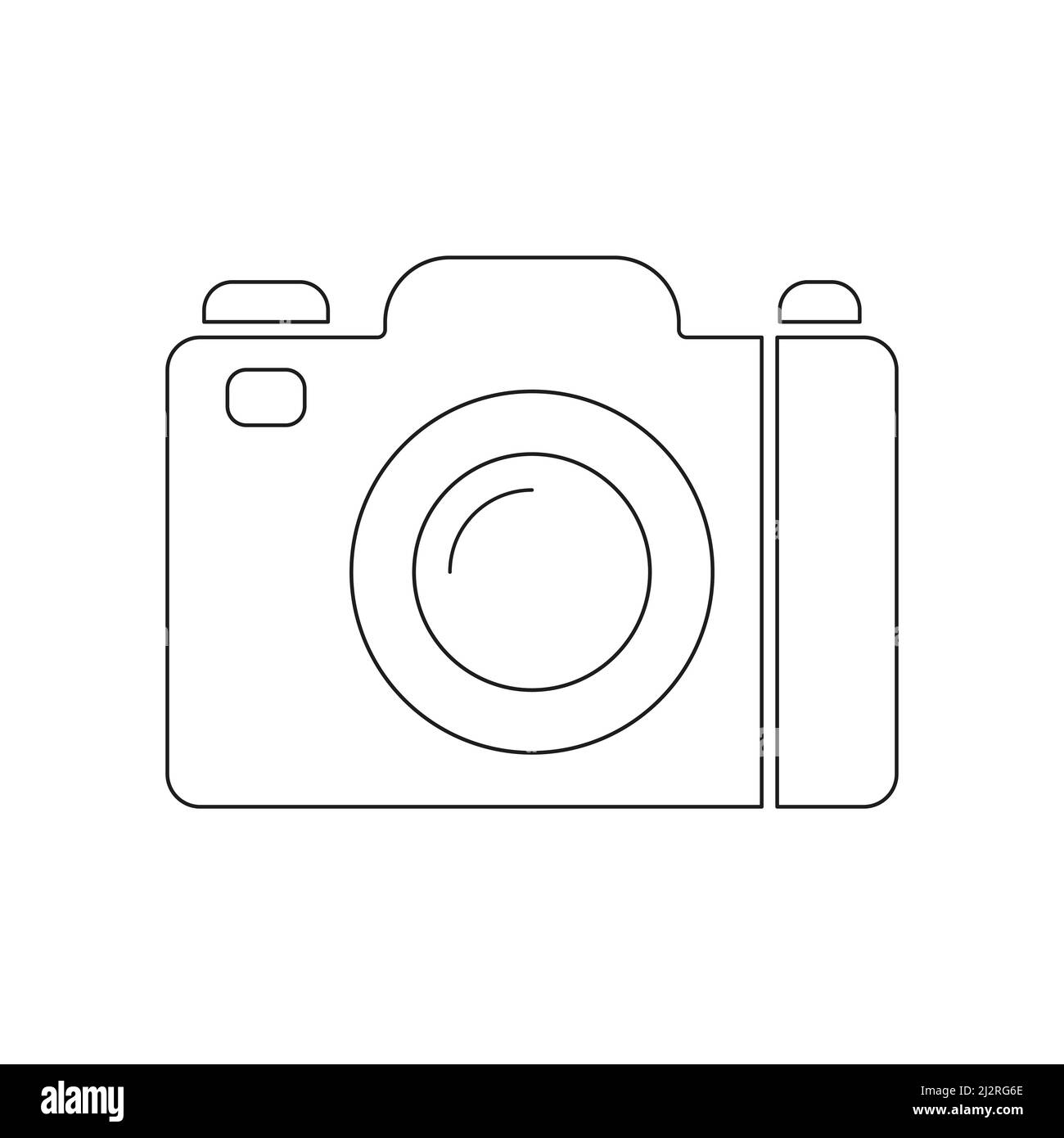 Icône appareil photo. Appareil photo studio pour le symbole de contour du photographe. Vecteur isolé sur blanc. Illustration de Vecteur