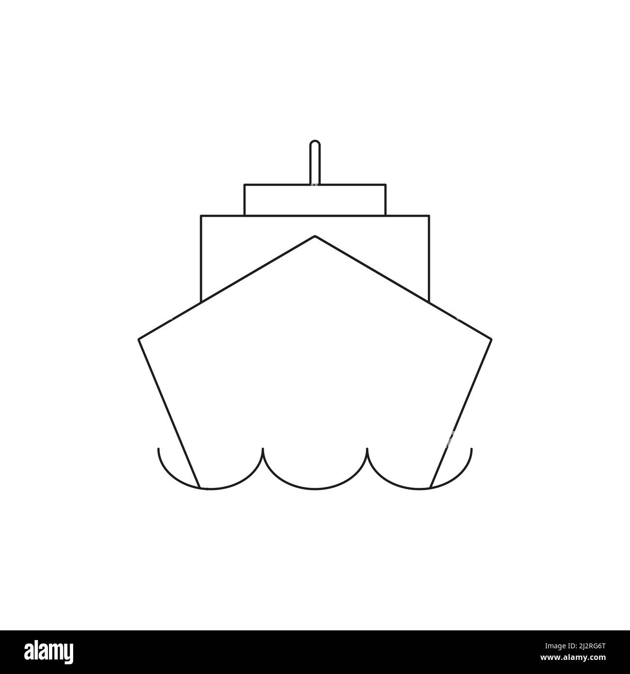 Icône noire bateau. Panneau de silhouette de bateau de croisière. Symbole de transport maritime et maritime. Illustration de Vecteur