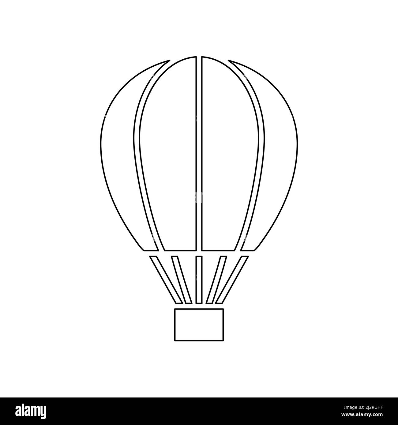 Icône de ligne de ballon d'air. Symbole de contour de voyage. Vecteur isolé sur blanc Illustration de Vecteur