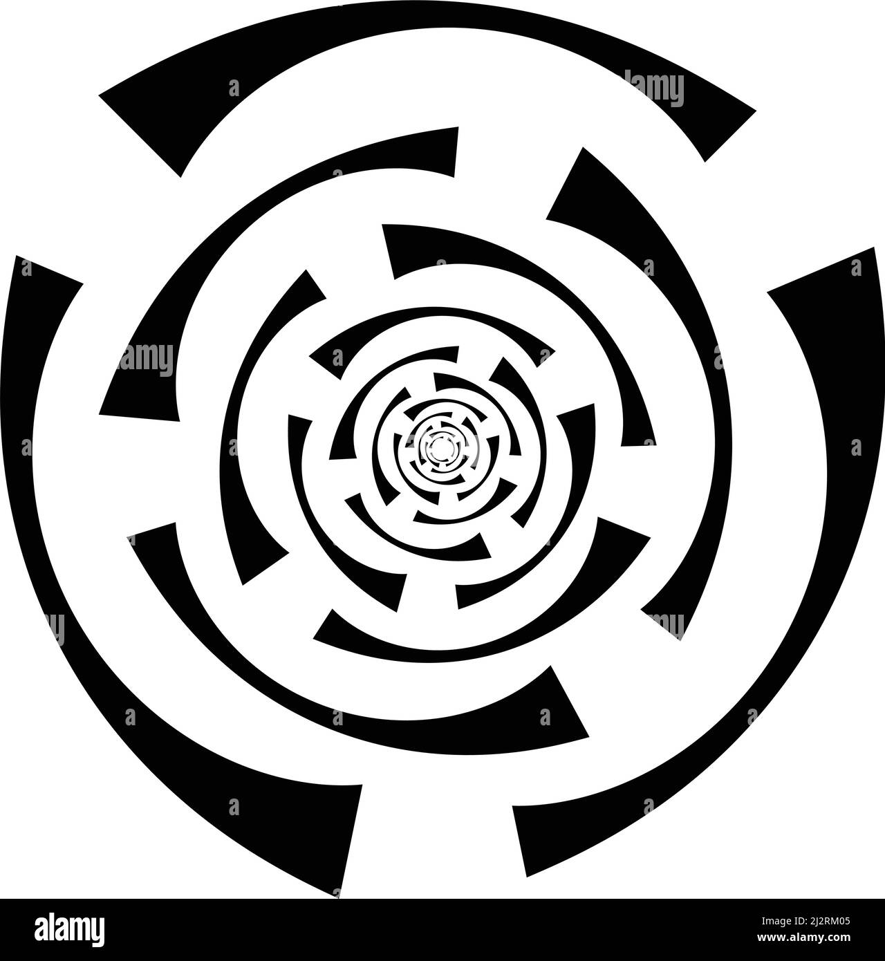 Icône de lignes concentriques, radiales, cercles. Forme de cercle segmentée. Élément de conception spirale, tourbillons, tourbillons et torsades - illustration vectorielle, clip-art gr Illustration de Vecteur