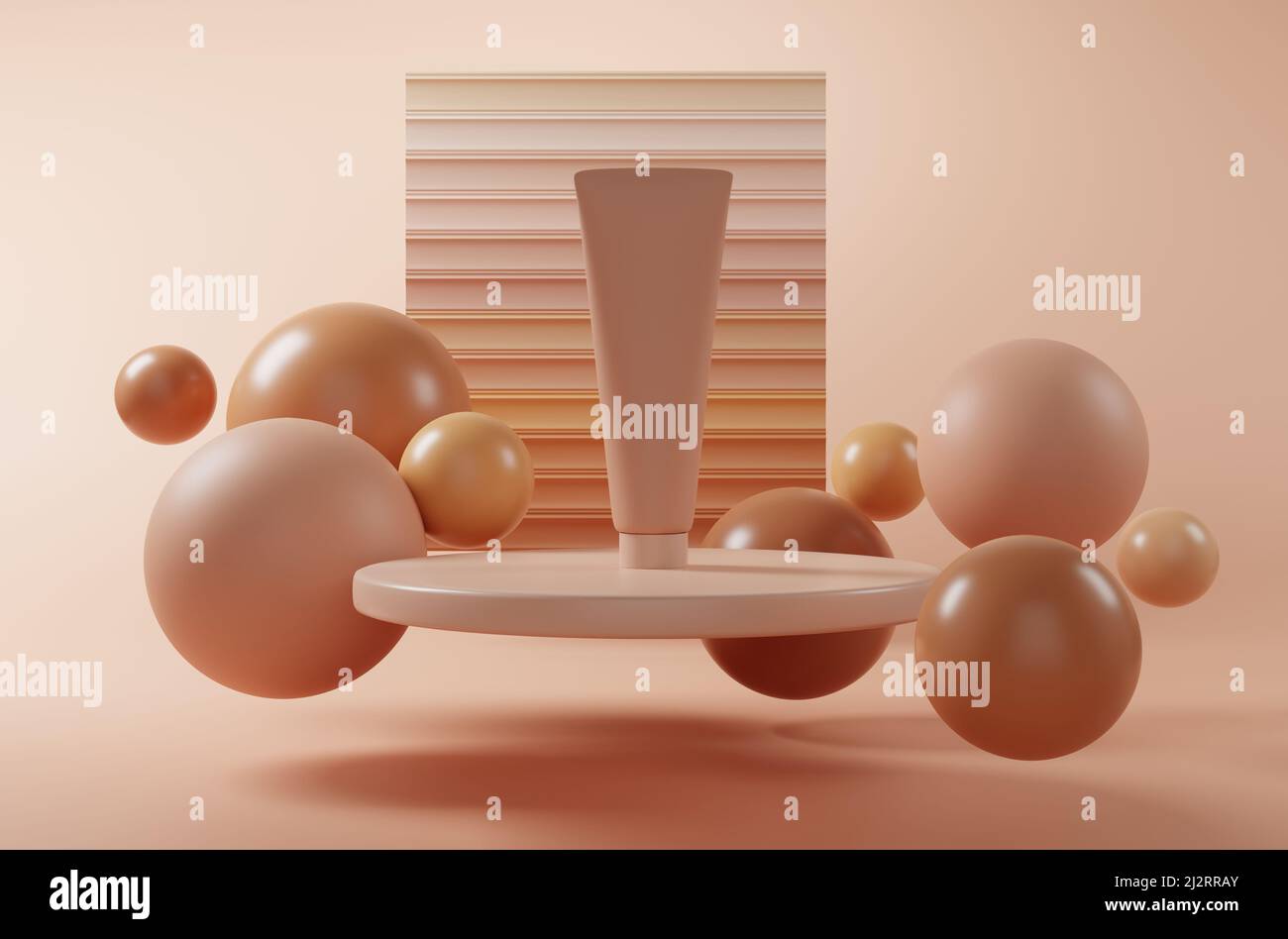 3D rendu. MOCAP pour la fondation . Publicité de produits de beauté. Nuances de cosmétiques de fondation pour la peau. 3d illustration Banque D'Images