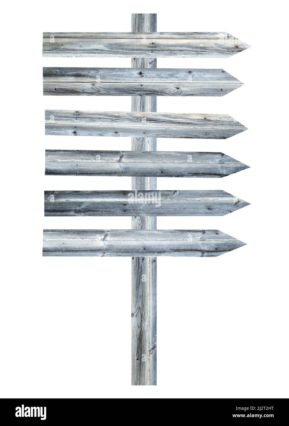 Flèche en bois signes sur fond blanc Banque D'Images