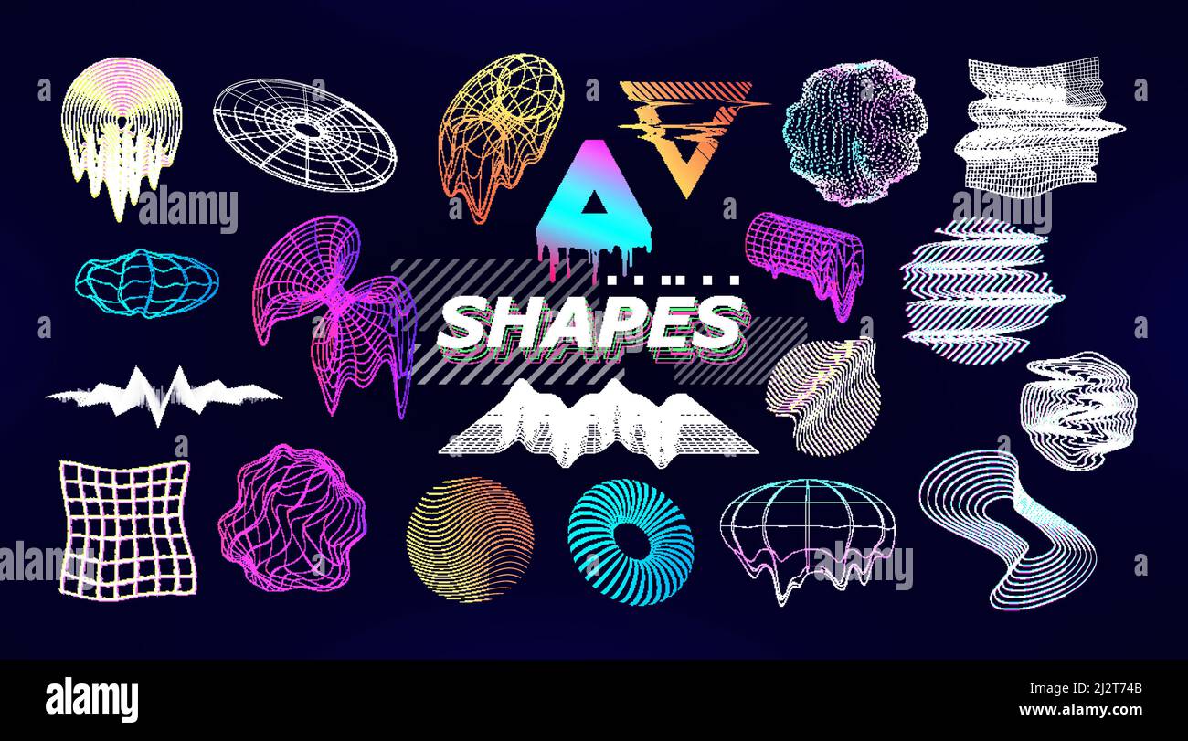 Formes futuristes rétro et tendance Illustration de Vecteur
