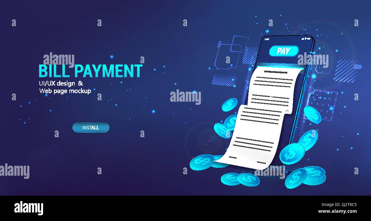 Bannière moderne de paiement de facture Illustration de Vecteur