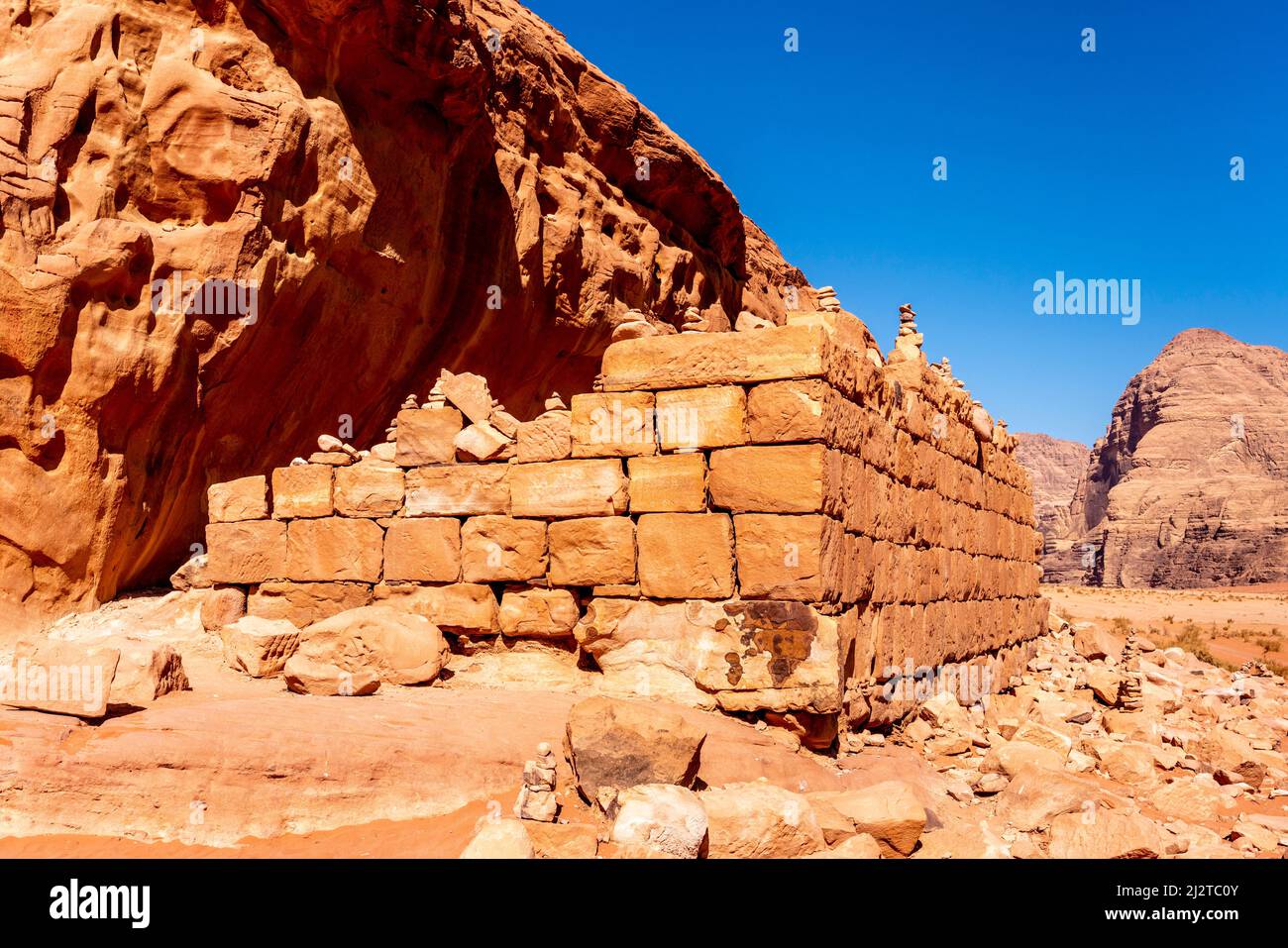 Lawrence House (T.E Lawrence), Wadi Rum, Jordanie, Asie. Banque D'Images