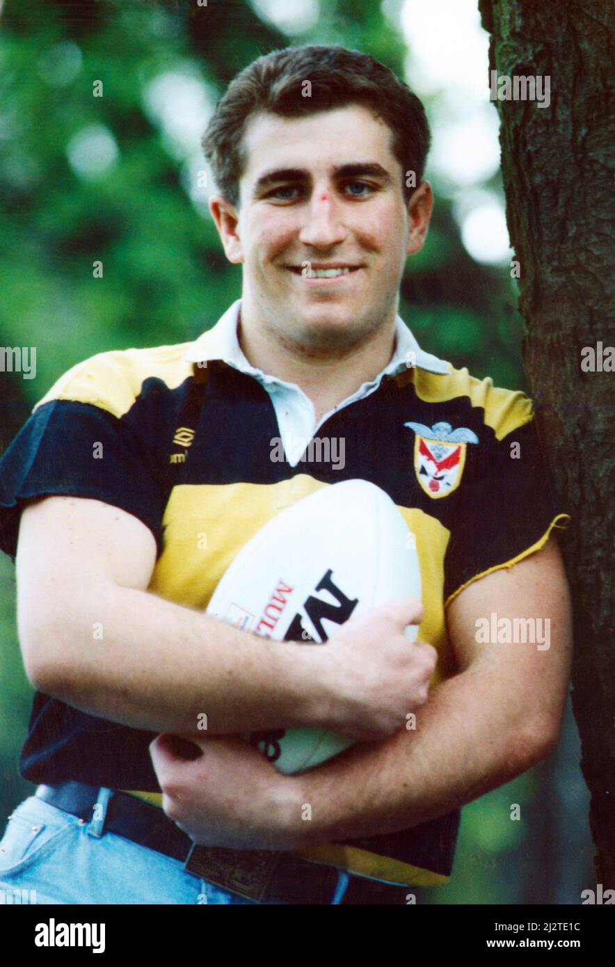 Mark Davis, joueur de rugby pour Newport RFC. Février 1993. Banque D'Images
