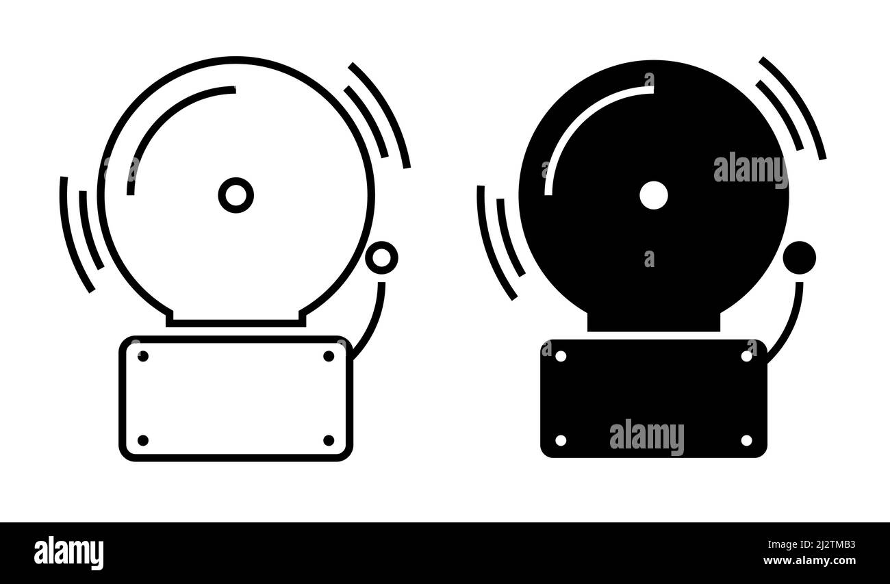 Icône de vecteur d'urgence d'alarme incendie. Alarme de symbole de danger d'incendie Illustration de Vecteur