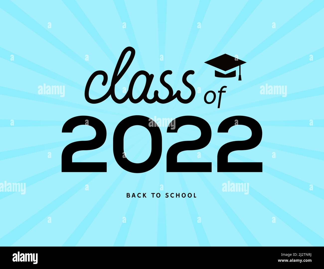 Classe 2022 certificat font école diplômé senior Hat éducation. Classe de 2022 bannière poster design Illustration de Vecteur