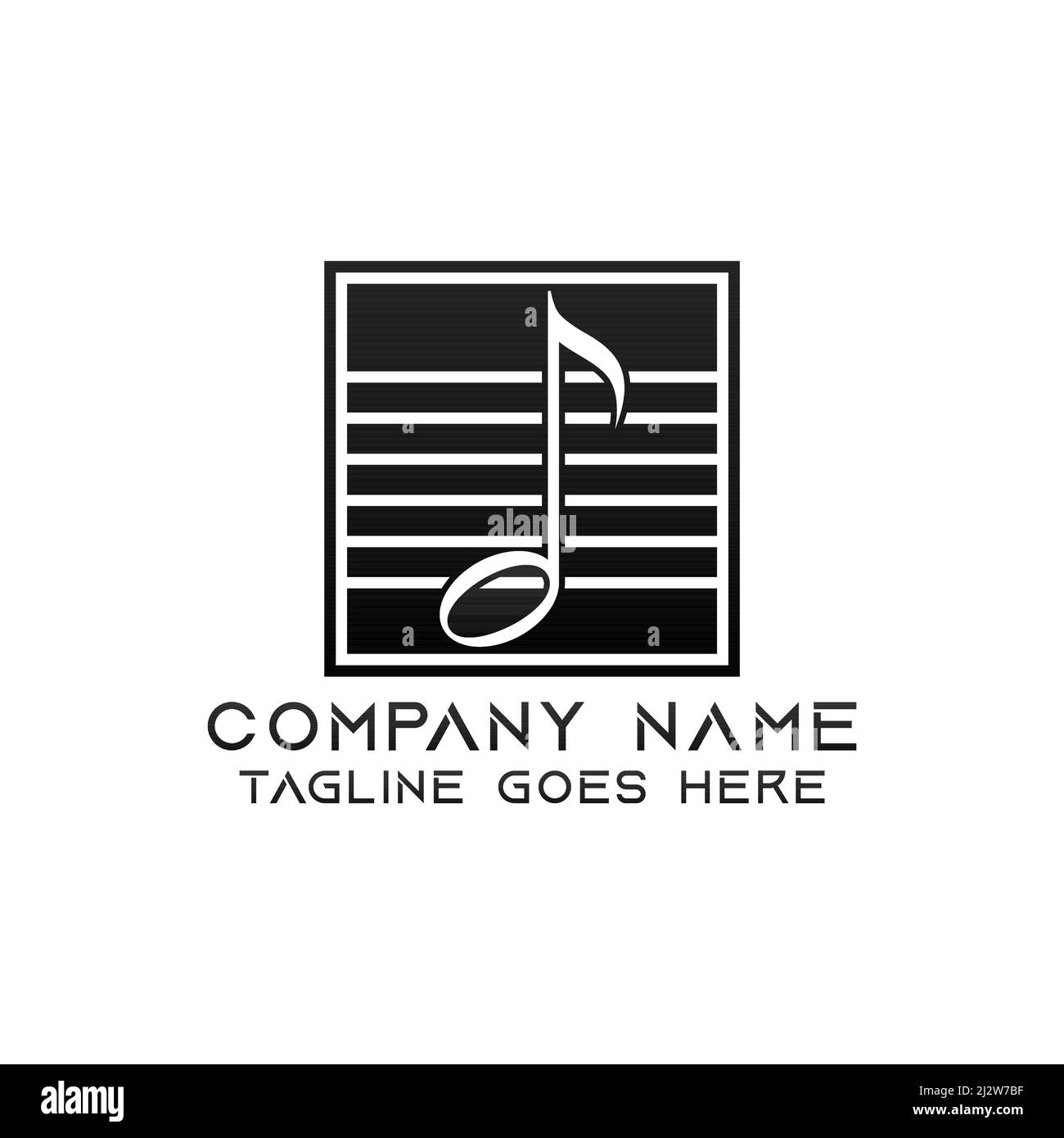 Modèle de design de logo de musique. Ce logo convient parfaitement à tout type d'entreprise ou d'industrie qui s'occupe de la gestion et de la production musicales. Illustration de Vecteur
