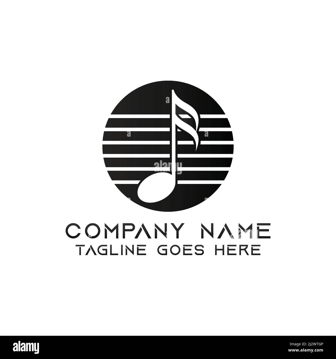 Modèle de design de logo de musique. Ce logo convient parfaitement à tout type d'entreprise ou d'industrie qui s'occupe de la gestion et de la production musicales. Illustration de Vecteur