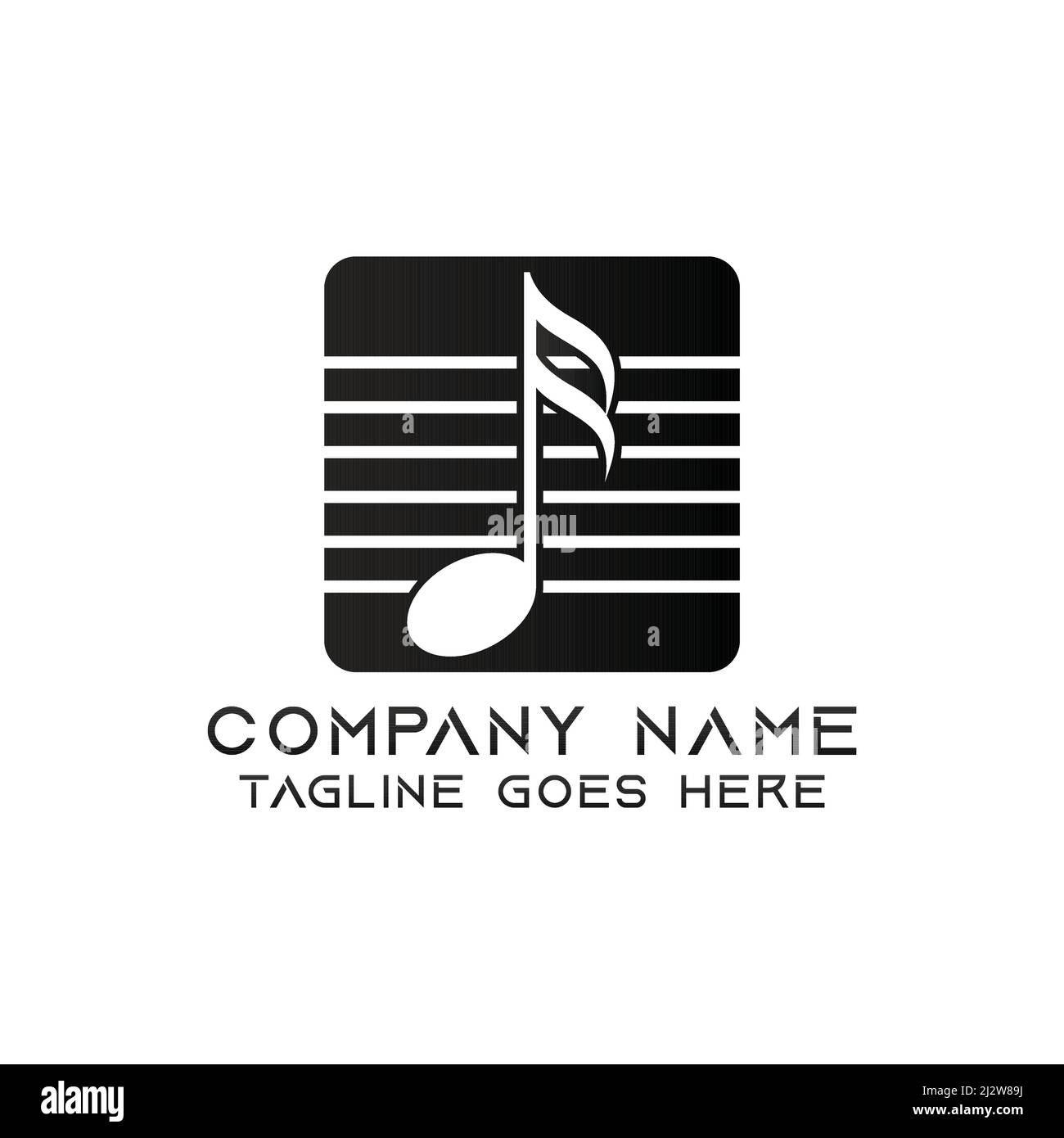 Modèle de design de logo de musique. Ce logo convient parfaitement à tout type d'entreprise ou d'industrie qui s'occupe de la gestion et de la production musicales. Illustration de Vecteur