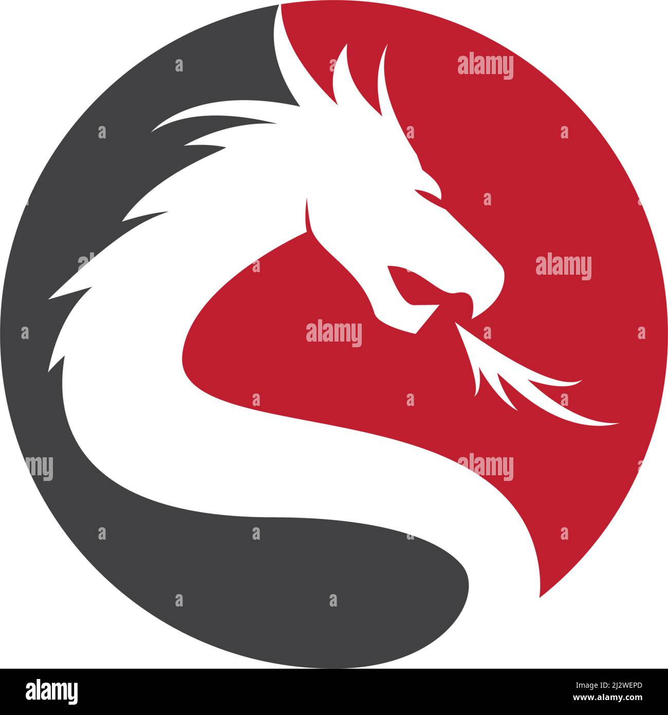 Illustration vectorielle du modèle de logo Dragon Illustration de Vecteur