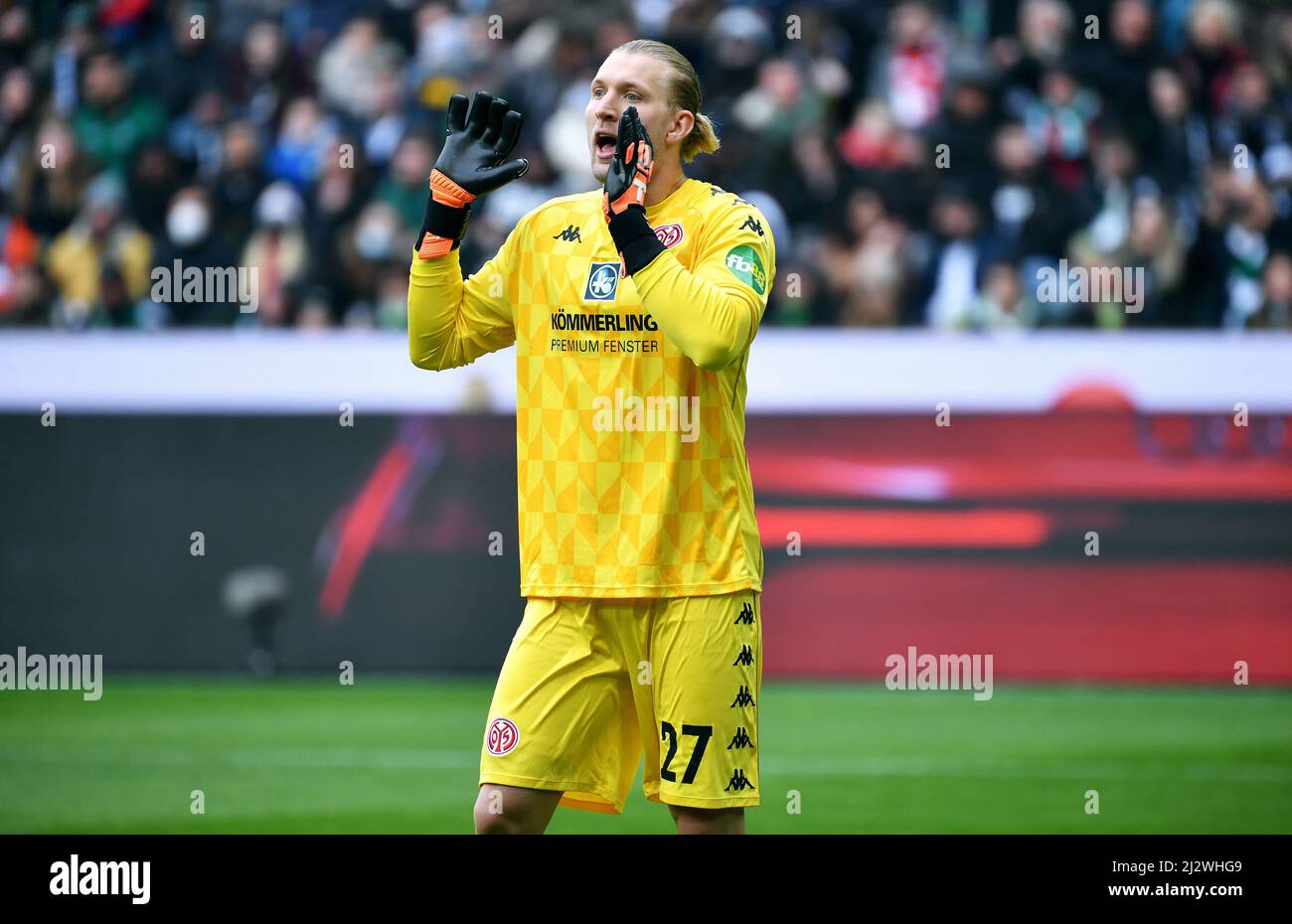 Bundesliga, Borussia Park Mönchengladbach: Borussia Mönchengladbach vs FSV Mainz 05; Robin Zentner Banque D'Images