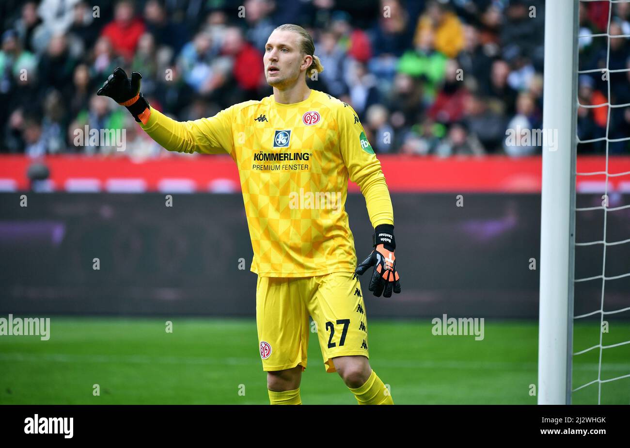 Bundesliga, Borussia Park Mönchengladbach: Borussia Mönchengladbach vs FSV Mainz 05; Robin Zentner Banque D'Images