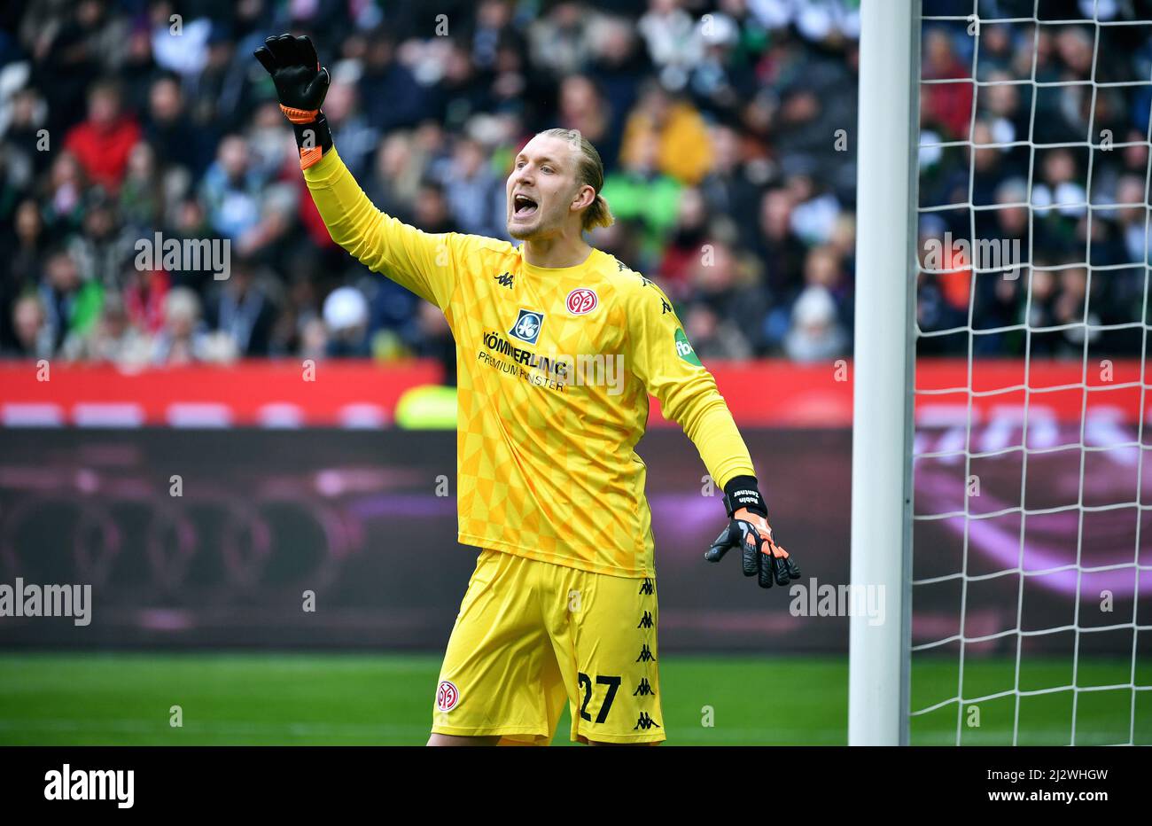 Bundesliga, Borussia Park Mönchengladbach: Borussia Mönchengladbach vs FSV Mainz 05; Robin Zentner Banque D'Images