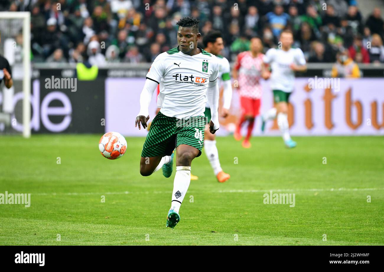 Bundesliga, Borussia Park Mönchengladbach: Borussia Mönchengladbach vs FSV Mainz 05; Breel Embolo Banque D'Images