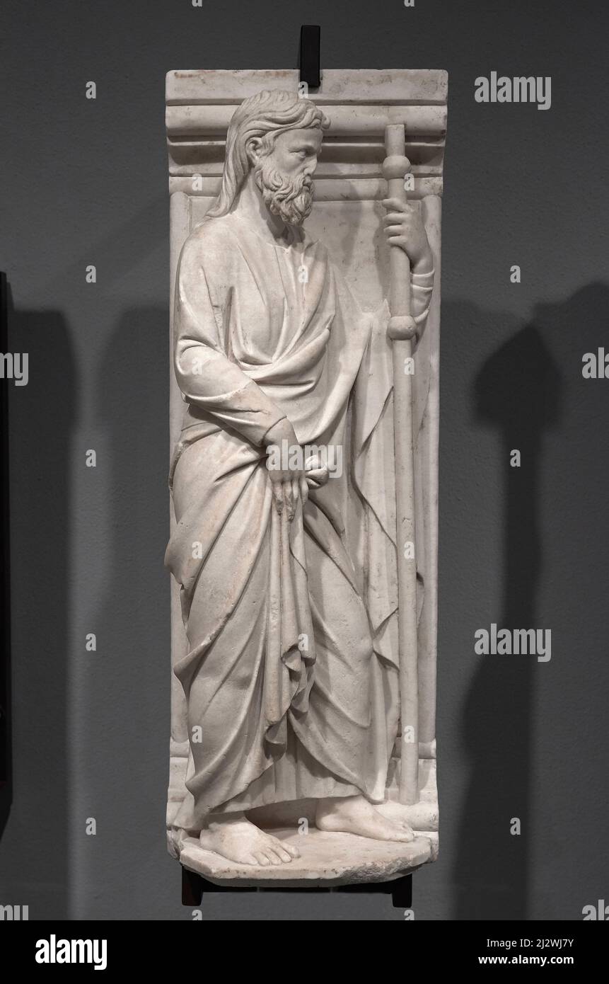 Saint-James Maior - marbre - Filippo Solari et Andrea Carona - 1428 - Ferrara, Italie, Musée de la Cathédrale Banque D'Images