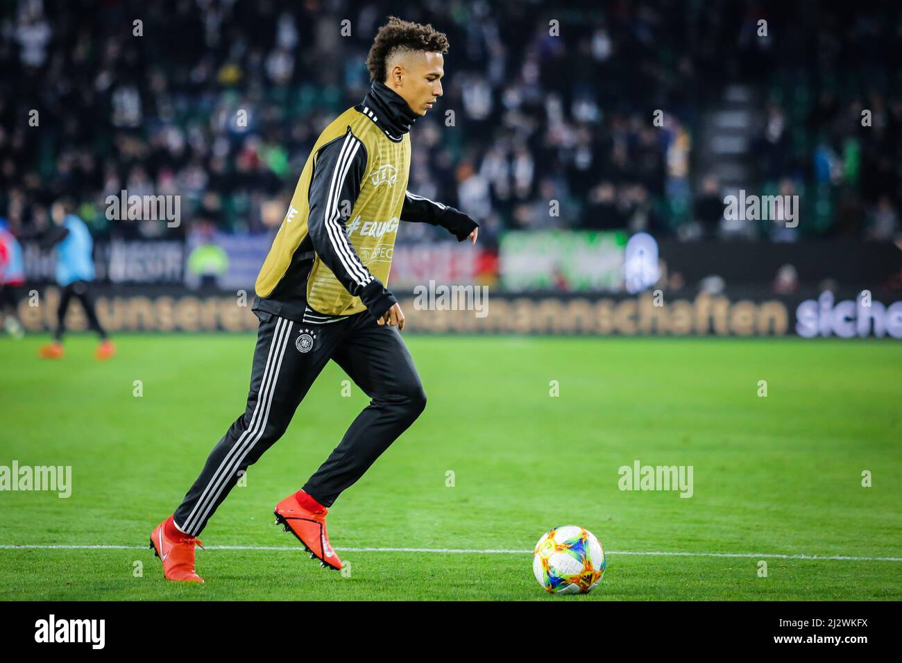 Wolfsburg, Allemagne, 20 mars 2019: Thilo Kehrer en action lors de la séance d'échauffement avant le match de football entre l'Allemagne et la Serbie Banque D'Images