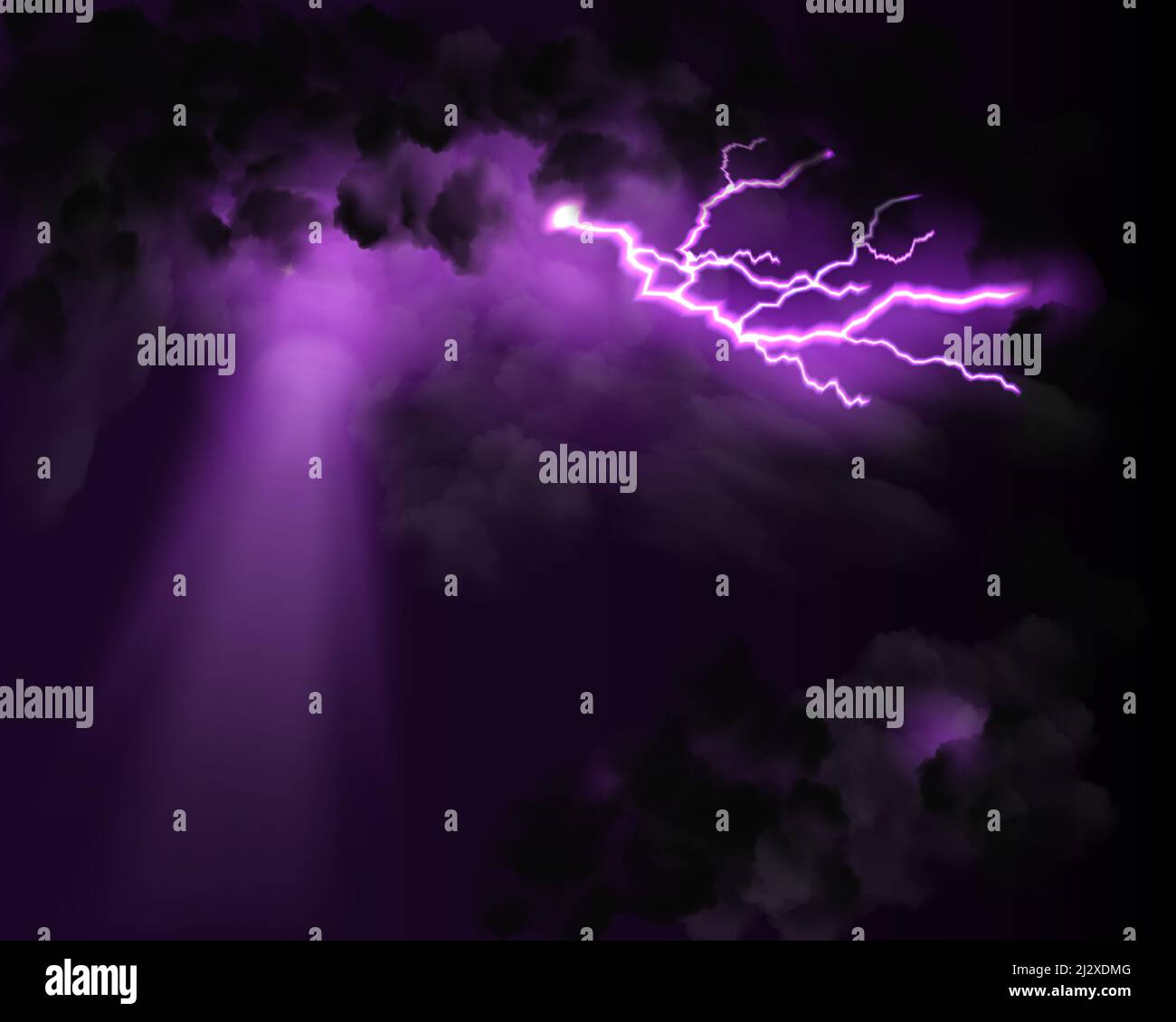 Le phénomène. Foudre au néon. Image vectorielle. Illustration de Vecteur