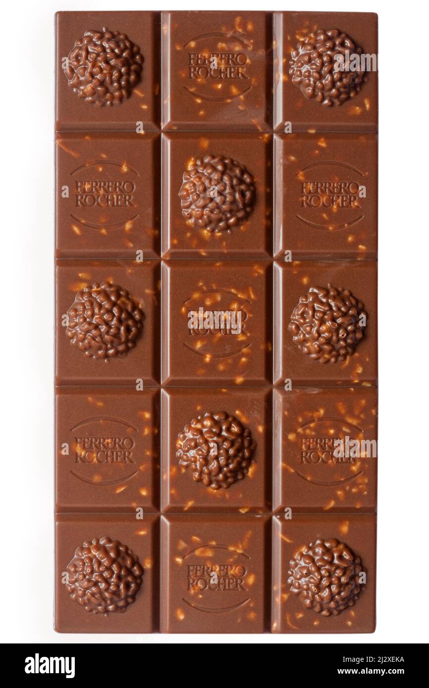 Barre de chocolat ferrero rocher chocolat au lait Banque d'images